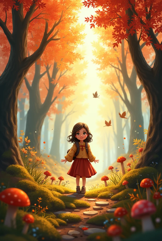 girl,Autumn forest