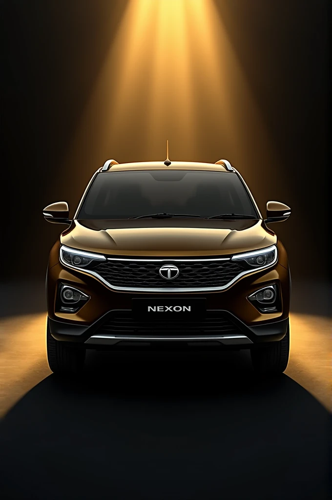 Tata nexon car poster with black and golden shades
