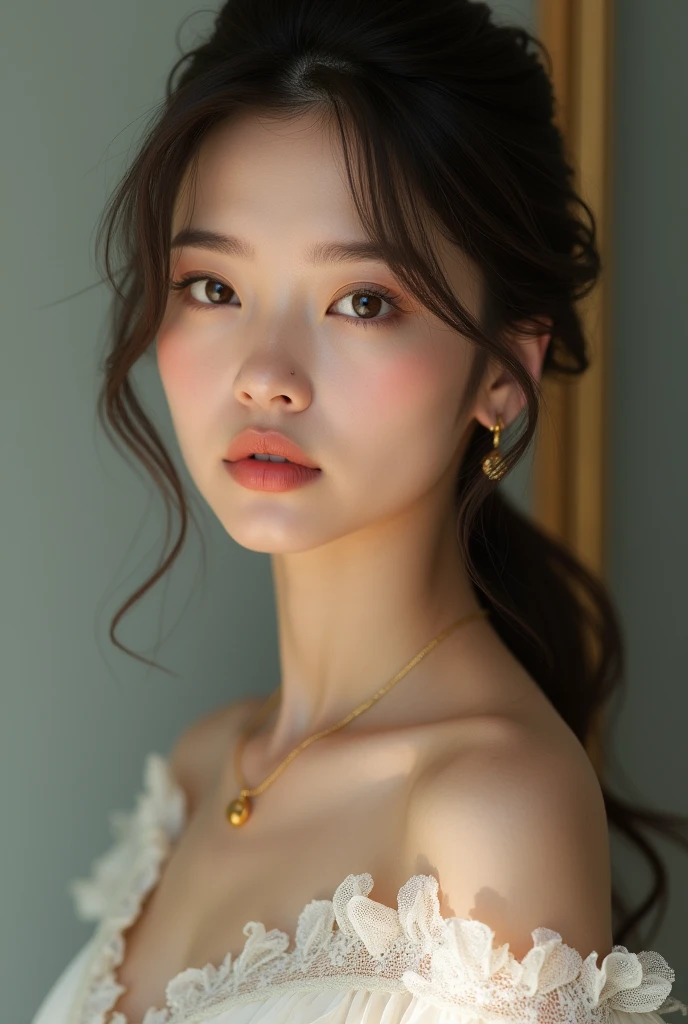 gorgeous girl, white skin, realistic photo