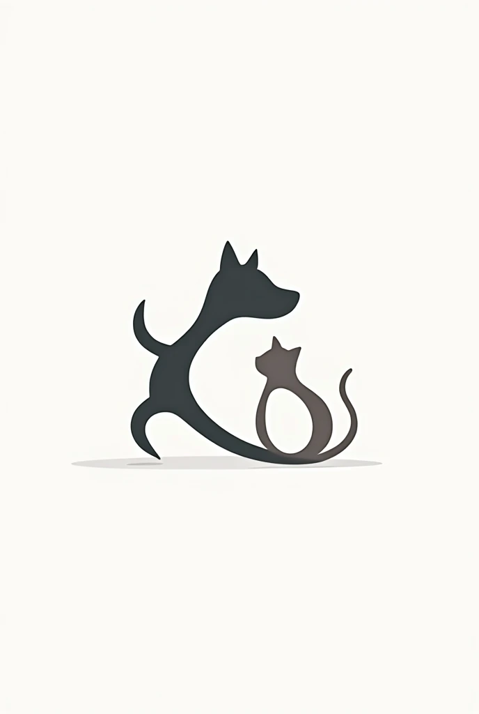 Drawing for a creative and unique veterinary logo that is a dog and cat in strokes