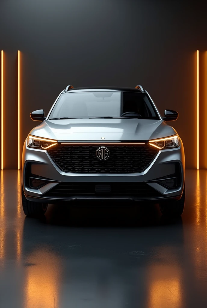 MG Hector electric car poster with black and golden shades
