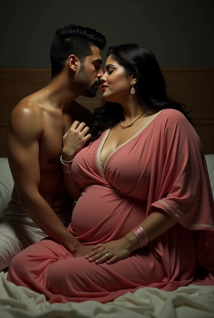 A Pakistani twenty one year old boy is putting his cock in the ass of an Indian forty five year old fat woman