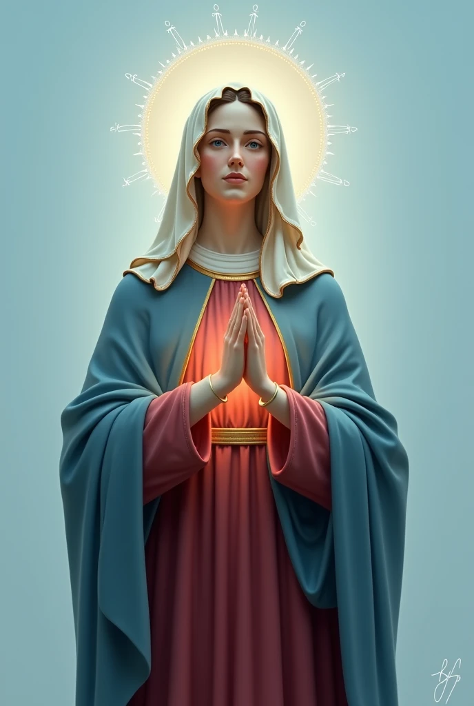 St mary with light blue background