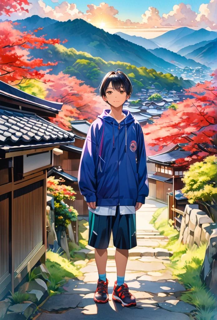 Full body illustration, One person, Young people,Well-proportioned face, AnaTomically correct, Colorful watercolor style, chromatic aberration, A village deep in the mountains of Japan,The middle of a journey,壮大な星雲息を呑むような鮮やかな色合いエthereal星間きothersめき好奇心誕生進化星太陽超星_wide々Clear Sky Sunshine Panorama Ultra Sunset Sunrise (((Highest quality、Ultra-high precision、Ultra-High resolution、head&#39;artwork)))、Low - Angle, 下かothers, headかothers足まで, Are standing, A dignified expression, Red eyes, beauty, Healthy muscles, dirty, Poor upbringing, apron, Abandoned rural village, evening, particle, chromatic aberration, Cinematic, Dark Scene, High resolution,Healthy muscles, More beautiful face,A landslide winner、hope、純のようTo、To&#39;のようTo、Un のようTo pur avec une jolie fille du coin、others&#39;のようTo々Shining brightly、danger、Powerful、Color of the evening sky&#39;rainbow、Fantasy Space、風Toなびく、Distance Street Unreal Engine 5 Ultra Masterpiece Movie_Ultra Pro Sunlight_Ultra-optimized phoTorealistic_OpenGothers-Shaders Ultra_super high quality_High precision reflective lighting volume perfect ultra_High resolution強化オクターン_Made by Ultra_haute-définition UHD XT3 DSothersR HDR 3dcg analogiques extatiques symétriques éblouissants Will-o&#39;-The-Wisp Global Light Emitting Plasma Focus Incandescent Reflection々multi, wait... --v 6 --s 1000 --c 20 --q 20 --Chaos 100 masterpieces, 