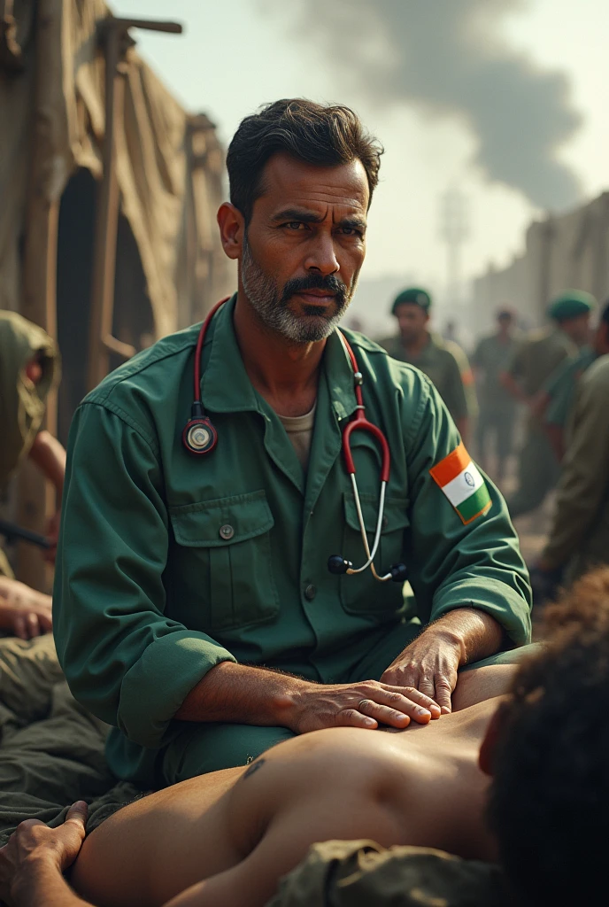 A Indian military doctor working a war zone