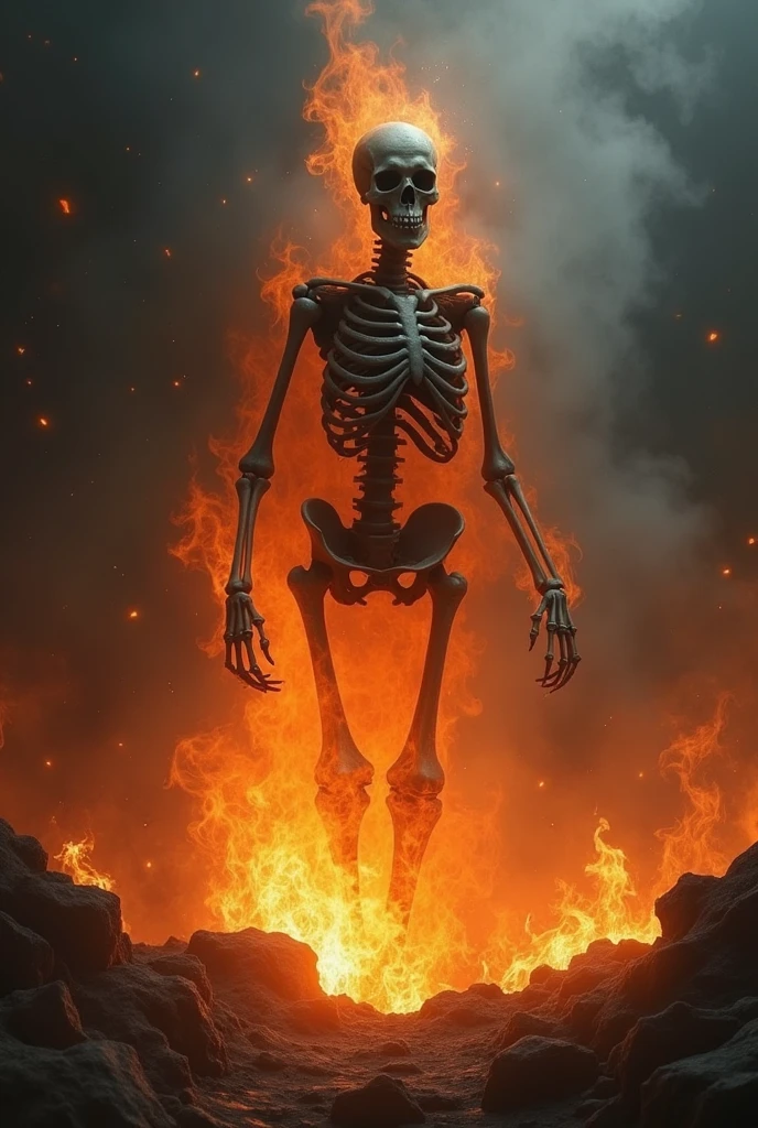 Skeleton fire and smokeeng