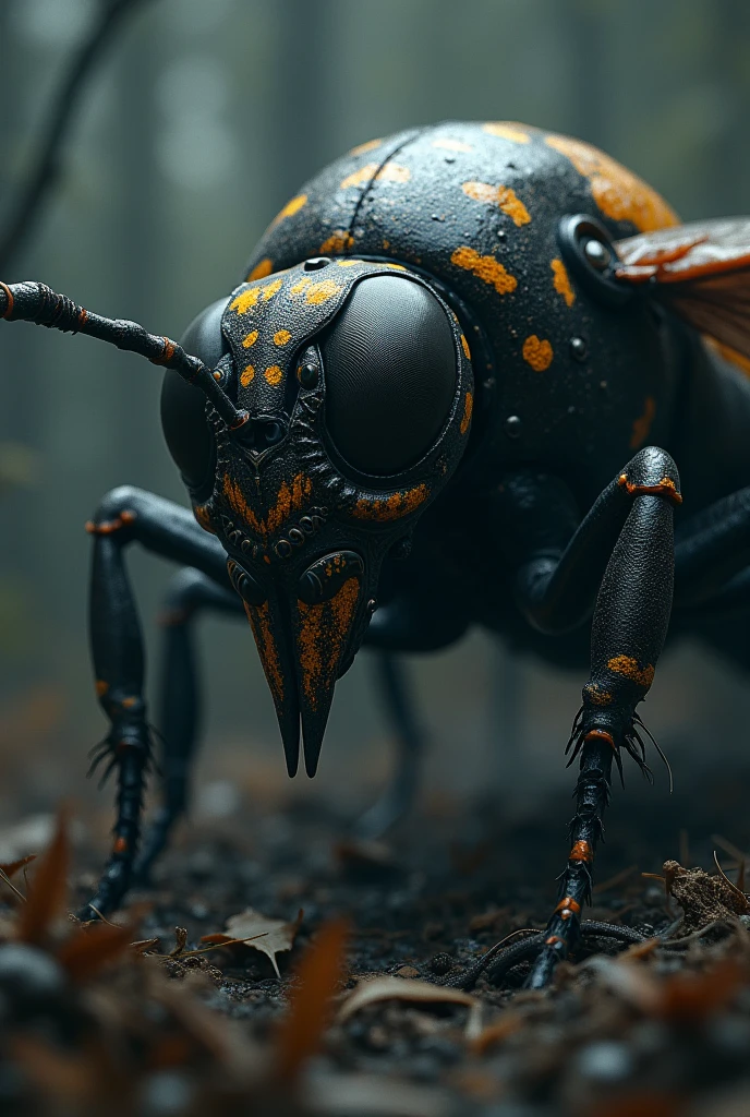 An insect larger than a bee, with stinger six legs and its parts are divided into head. Thorax and abdomen