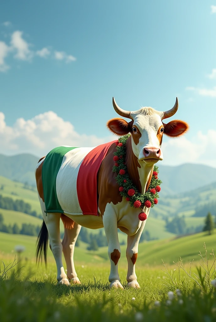 Italy flag on cow