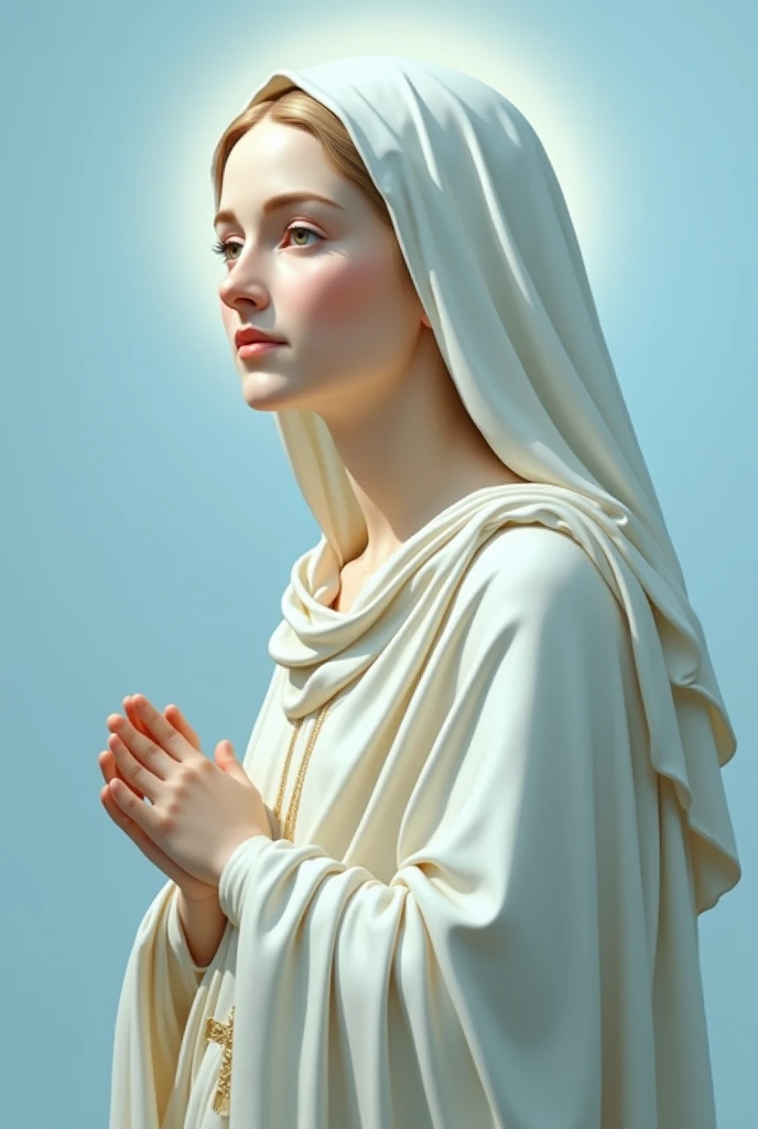 St mary with light blue backround with side view in 4k image
