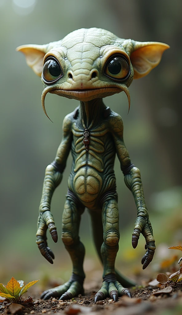 Very interesting creature, very friendly and docile looking, ready to travel, from another world, alien-like, masterpiece, best quality