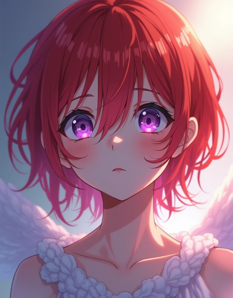 Red-haired angel boy with purple eyes aesthetic, makoto shinkai!, makoto shinkai!!, makoto shinkai. —h 2160, ( ( makoto shinkai ) ), style of makoto shinkai, water dripping off him, makoto shinkai art style, clean detailed anime art, makoto shinkai style