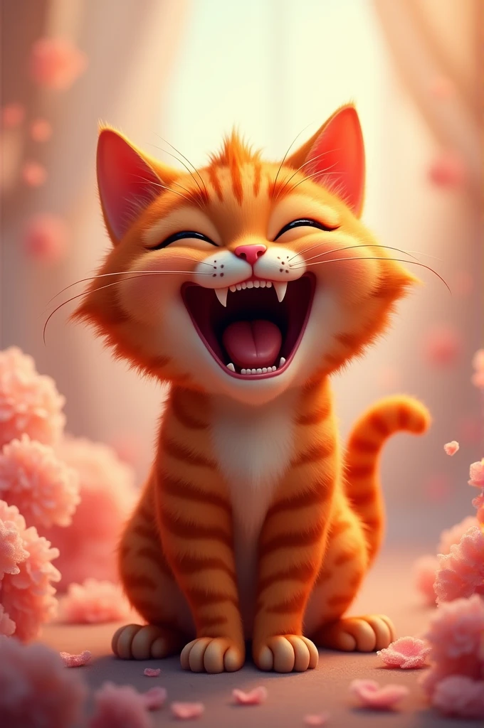 Kucing merah ketawa