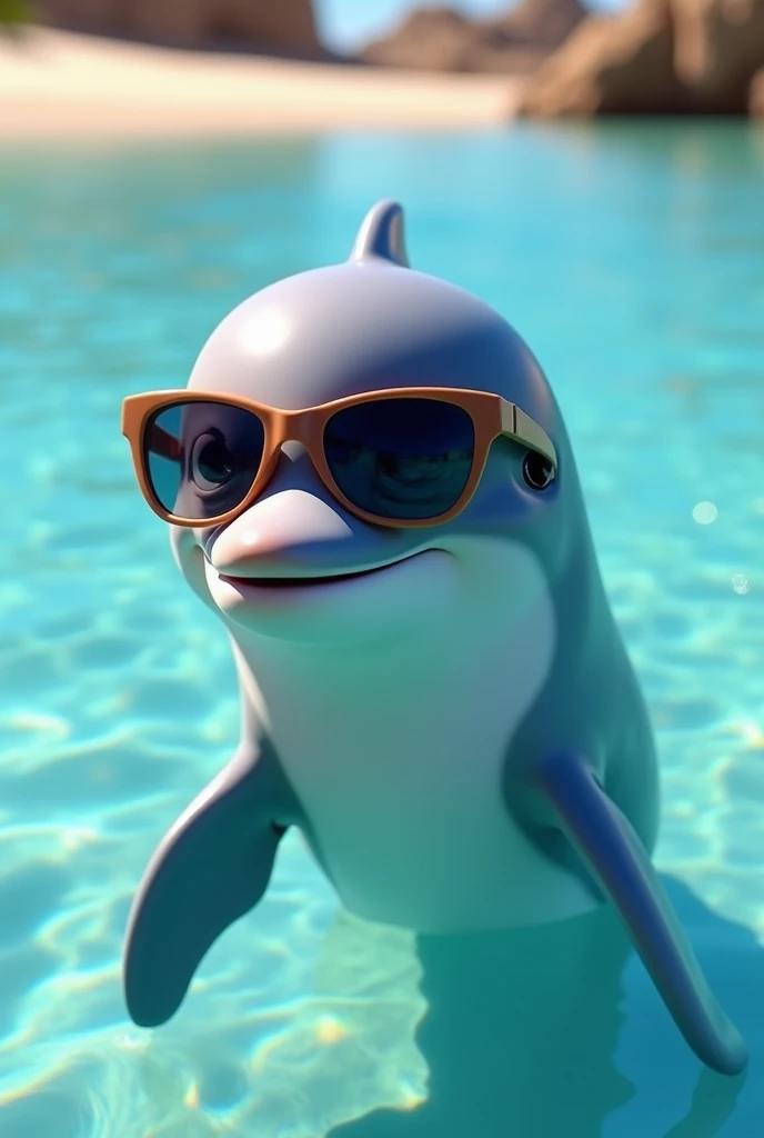 dauphin avec des lunettes de soleil