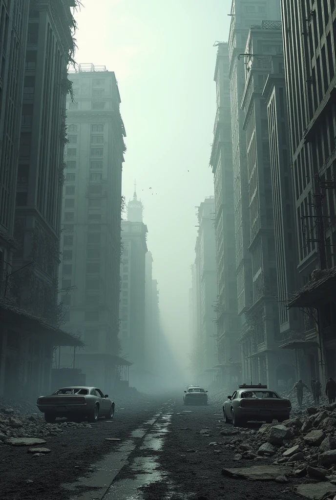 image of a destroyed city and extreme calamity