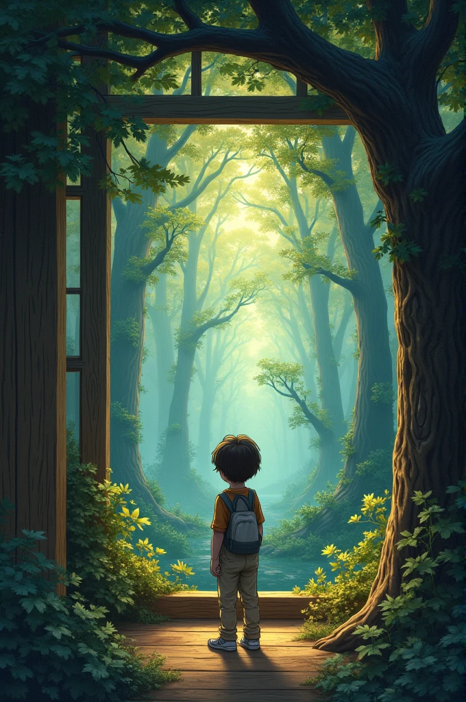 The treehouse started to shake gently, and the world outside the window began to change.