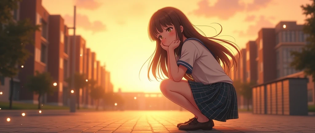 Long haired anime girl sitting on the floor , a Surreal , Beautiful anime girl crouching, Surreal , Gwaiz, (software) Safe at Work, , Anime girl crouching, artwork in the style of Gwaiz, Ilya Kuvshinov. 4k yen, Enchanting anime girl,(Hands on hips),(Put your hands on your hips),(masterpiece), (One serious civil service commissioner: 1.3), (Super thick and plump body: 1.3), (Huge breasts and buttocks)), (Small Head: 1.2), (Very small uniform)), (Shiny skin: 1.2), (A speech while crouching in the stands in the schoolyard in the morning)), {fat},1boy, penis, doggystyle, from behind, spreadassms, chubby body, fat body, short,ultra detailed, masterpiece, best quality, blush, a woman, rolling eyes, open mouth, school girl, wearing , wearing glasses, classroom, sunset, light particles, hdr, brown grey hair, midium wavy hair, shiny hair, bang, single braid, clear grey eyes, Smiling Kiss, Tongue Out, アニメ ,orgasm face, sexual climax, bitch, back shot, back view, low angle, from below, back view, arched back, looking back, all fours, chubby body, BIG ASS , saliva, BBW, slender waist, anal, seiza, hands on head,white eyes, Hand Drawn, Showing Ass, Bobcut, Knee socks, (Super thick and plump body: 1.3), Butt sticking out, Close your legs, seiza, spread legs, pleated skirt, Stretch your arms back, long pleated skirt, I can't see your butt, Buttocks hide, Arms folded behind back, Super big butt, Awesome numbness , Plump , Chubby, Butt sticking out,