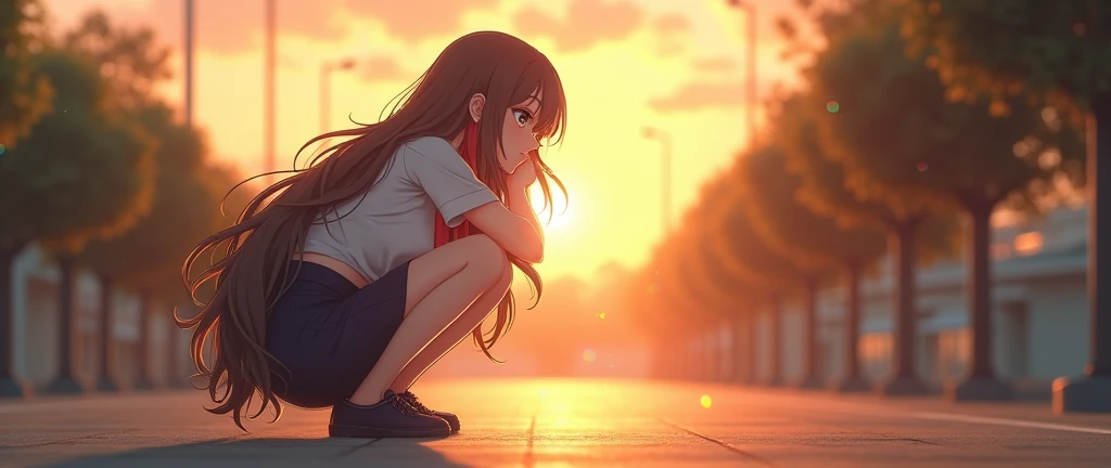 Long haired anime girl sitting on the floor , a Surreal , Beautiful anime girl crouching, Surreal , Gwaiz, (software) Safe at Work, , Anime girl crouching, artwork in the style of Gwaiz, Ilya Kuvshinov. 4k yen, Enchanting anime girl,(Hands on hips),(Put your hands on your hips),(masterpiece), (One serious civil service commissioner: 1.3), (Super thick and plump body: 1.3), (Huge breasts and buttocks)), (Small Head: 1.2), (Very small uniform)), (Shiny skin: 1.2), (A speech while crouching in the stands in the schoolyard in the morning)), {fat},1boy, penis, doggystyle, from behind, spreadassms, chubby body, fat body, short,ultra detailed, masterpiece, best quality, blush, a woman, rolling eyes, open mouth, school girl, wearing , wearing glasses, classroom, sunset, light particles, hdr, brown grey hair, midium wavy hair, shiny hair, bang, single braid, clear grey eyes, Smiling Kiss, Tongue Out, アニメ ,orgasm face, sexual climax, bitch, back shot, back view, low angle, from below, back view, arched back, looking back, all fours, chubby body, BIG ASS , saliva, BBW, slender waist, anal, seiza, hands on head,white eyes, Hand Drawn, Showing Ass, Bobcut, Knee socks, (Super thick and plump body: 1.3), Butt sticking out, Close your legs, seiza, spread legs, pleated skirt, Stretch your arms back, long pleated skirt, I can't see your butt, Buttocks hide, Arms folded behind back, Super big butt, Awesome numbness , Plump , Chubby, Butt sticking out,