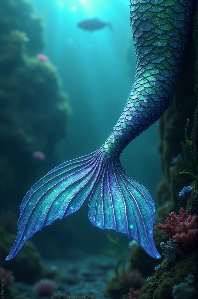 An mermaid tail in the corner of the screen