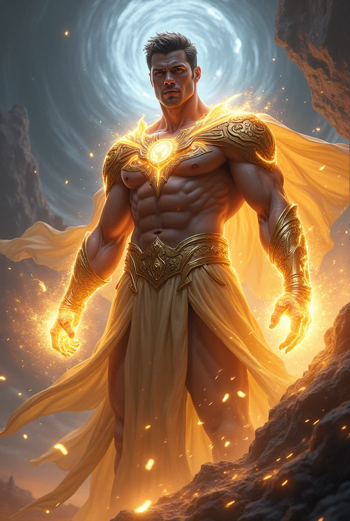 Create a male character with light power