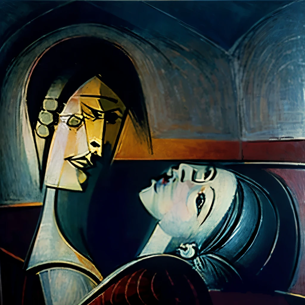 Expressionist artwork images、The Lament of a Woman in Love、Weeping Woman