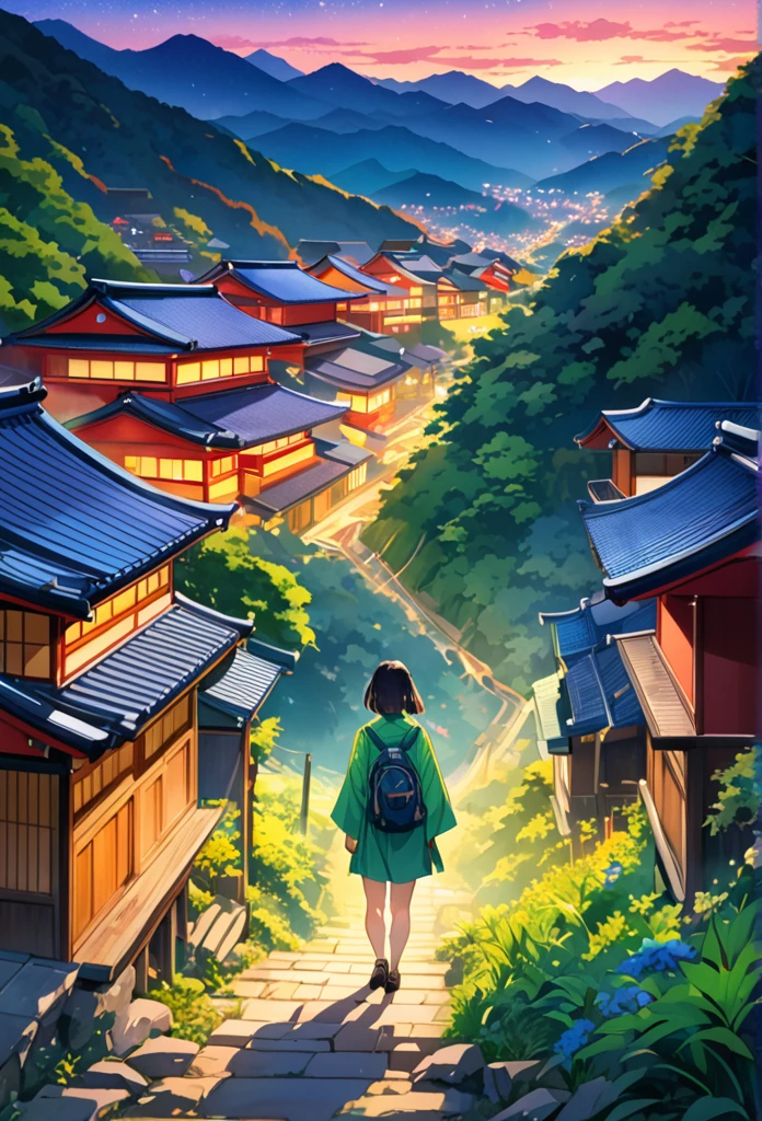 Full body illustration, One person, Green,AnaTomically correct, Colorful watercolor style, chromatic aberration, A village deep in the mountains of Japan,The middle of a journey,night, 壮大な星雲息を呑むような鮮やかな色合いエthereal星間きothersめき好奇心誕生進化星太陽超星_wide々Clear Sky Sunshine Panorama Ultra Sunset Sunrise (((Highest quality、Ultra-high precision、Ultra-High resolution、head'artwork)))、Low - Angle, 下かothers, headかothers足まで, Are standing, A dignified expression, Red eyes, beauty, Healthy muscles, dirty, Poor upbringing, apron, Abandoned rural village, evening, particle, chromatic aberration, Dark Scene, High resolution,Healthy muscles, More beautiful face,Resounding victory、hope、純のようTo、To'のようTo、Un のようTo pur avec une jolie fille du coin、others'のようTo々Shining brightly、danger、Powerful、Color of the evening sky'rainbow、Fantasy Space、風Toなびく、Distance Street Unreal Engine 5 Ultra Masterpiece Movie_Ultra Pro Sunlight_Ultra-optimized phoTorealistic_OpenGothers-Shaders Ultra_super high quality_High precision reflective lighting volume perfect ultra_High resolution強化オクターン_Made by Ultra_haute-définition UHD XT3 DSothersR HDR 3dcg analogiques extatiques symétriques éblouissants Will-o'-Wisp Global Luminous Plasma Focus Incandescent Reflector々multi, wait... --v 6 --s 1000 --c 20 --q 20 --Chaos 100 masterpieces,