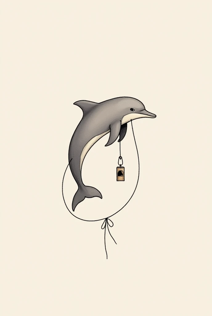 Je veux un tatouage simple de petit dauphin avec avec un sifflet avec une ficelle autour du cou 