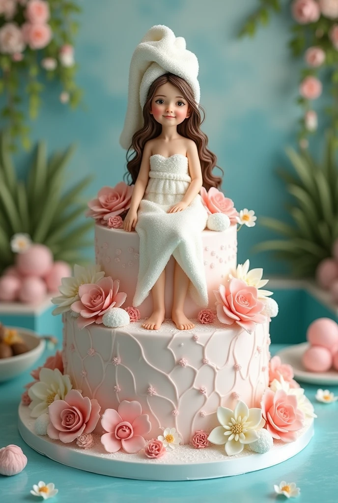 girl spa birthday cake