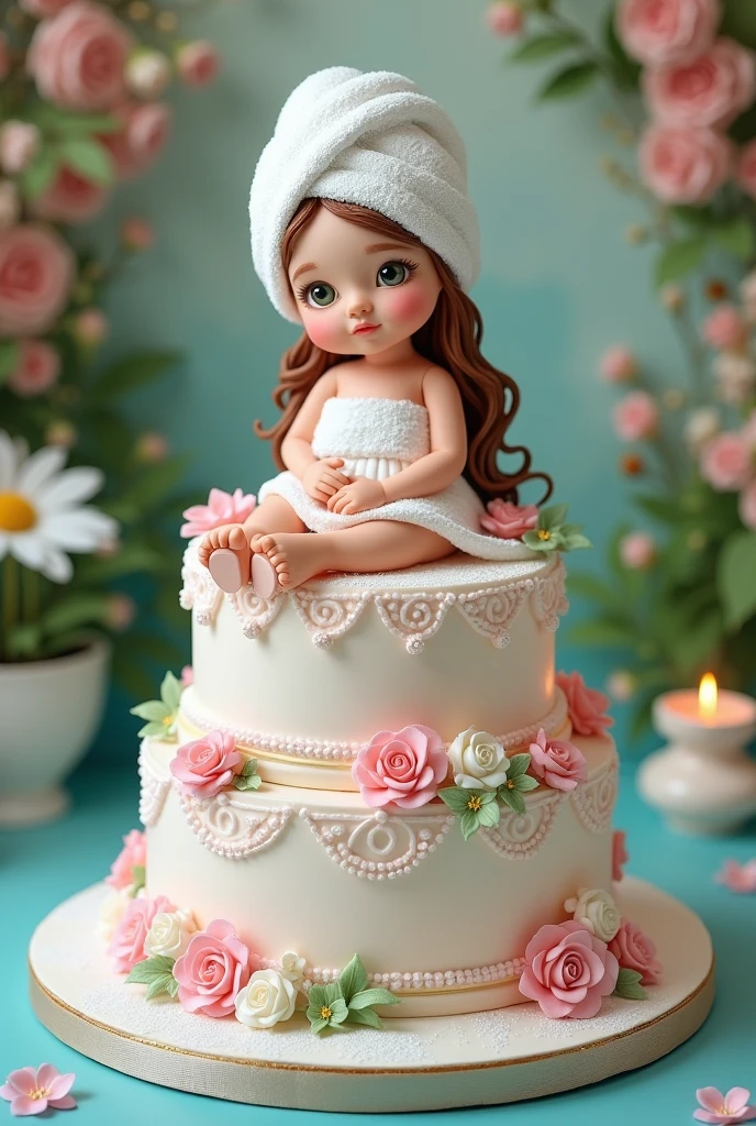 girl spa birthday cake
