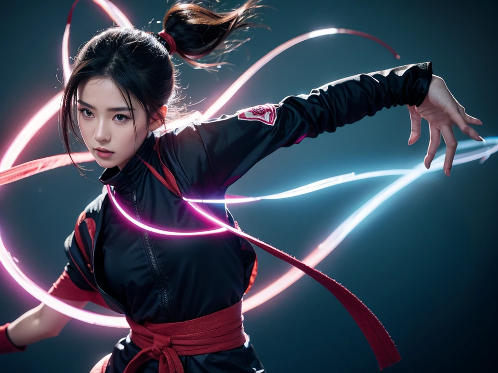 kunoichi clad in aura