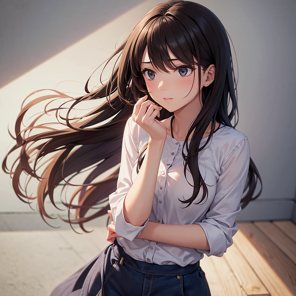 It depicts a woman thinking about her boyfriend.