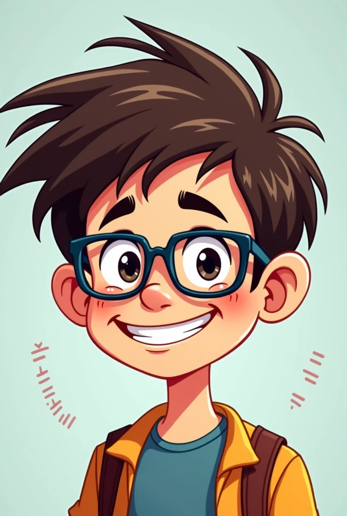 Cartoon face of a programmer boy for profile pic