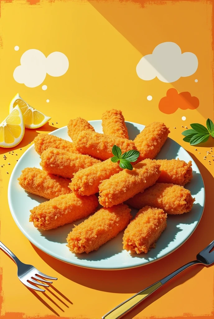 fish finger full plate poster