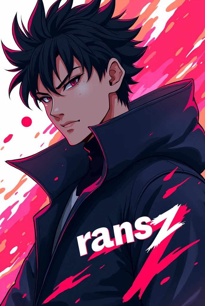 Cool male anime profile picture with RANSZ written on it