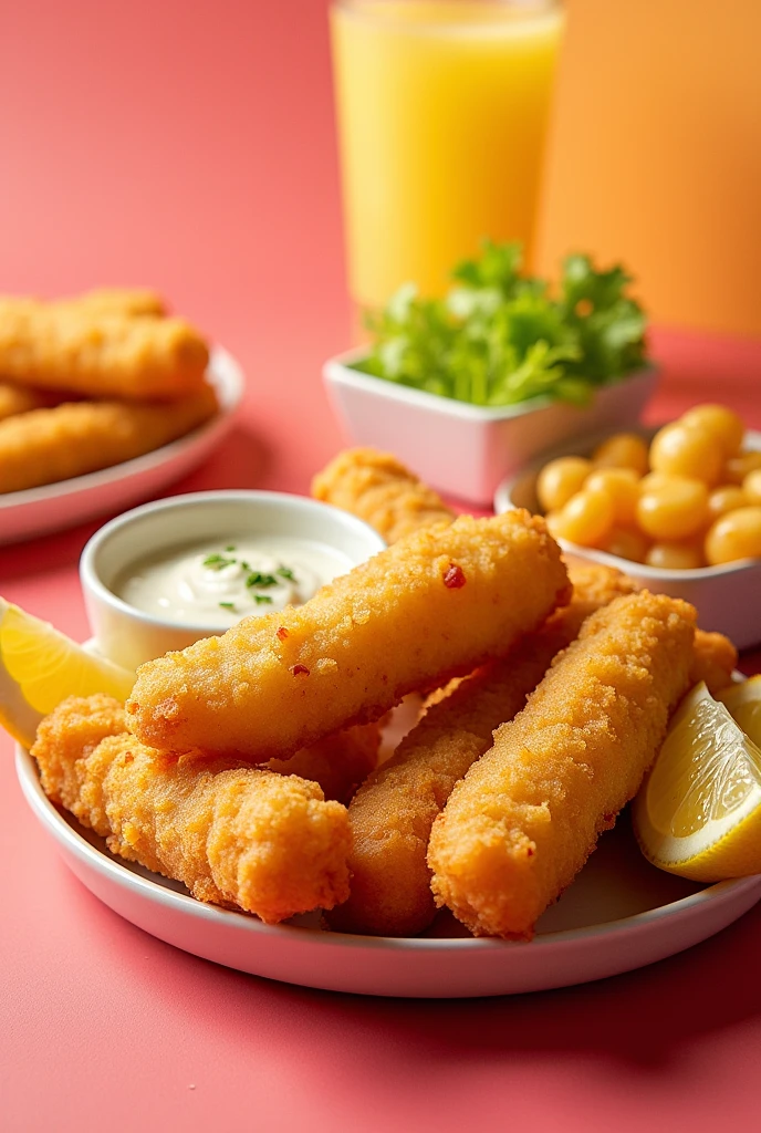 restaurant fish finger full plate poster