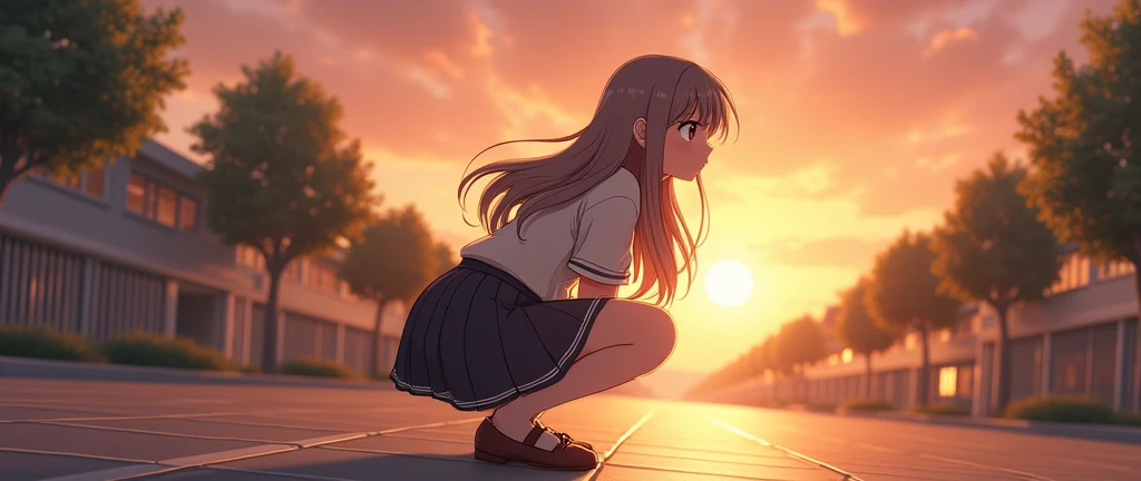 Long haired anime girl sitting on the floor , a Surreal , Beautiful anime girl crouching, Surreal , Gwaiz, (software) Safe at Work, , Anime girl crouching, artwork in the style of Gwaiz, Ilya Kuvshinov. 4k yen, Enchanting anime girl,(Hands on hips),(Put your hands on your hips),(masterpiece), (One serious civil service commissioner: 1.3), (Super thick and plump body: 1.3), (Huge breasts and buttocks)), (Small Head: 1.2), (Very small uniform)), (Shiny skin: 1.2), (A speech while crouching in the stands in the schoolyard in the morning)), {fat},1boy, penis, doggystyle, from behind, spreadassms, chubby body, fat body, short,ultra detailed, masterpiece, best quality, blush, a woman, rolling eyes, open mouth, school girl, wearing , wearing glasses, classroom, sunset, light particles, hdr, brown grey hair, midium wavy hair, shiny hair, bang, single braid, clear grey eyes, Smiling Kiss, Tongue Out, アニメ ,orgasm face, sexual climax, bitch, back shot, back view, low angle, from below, back view, arched back, looking back, all fours, chubby body, BIG ASS , saliva, BBW, slender waist, anal, seiza, hands on head,white eyes, Hand Drawn, Showing Ass, Bobcut, Knee socks, (Super thick and plump body: 1.3), Butt sticking out, Close your legs, seiza, spread legs, pleated skirt, Stretch your arms back, long pleated skirt, I can't see your butt, Buttocks hide, Arms folded behind back, Super big butt, Awesome numbness , Plump , Chubby, Butt sticking out,