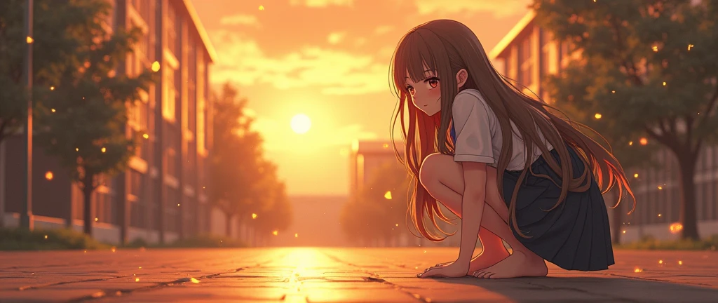 Long haired anime girl sitting on the floor , a Surreal , Beautiful anime girl crouching, Surreal , Gwaiz, (software) Safe at Work, , Anime girl crouching, artwork in the style of Gwaiz, Ilya Kuvshinov. 4k yen, Enchanting anime girl,(Hands on hips),(Put your hands on your hips),(masterpiece), (One serious civil service commissioner: 1.3), (Super thick and plump body: 1.3), (Huge breasts and buttocks)), (Small Head: 1.2), (Very small uniform)), (Shiny skin: 1.2), (A speech while crouching in the stands in the schoolyard in the morning)), {fat},1boy, ?????, ??????????, from behind, spreadassms, chubby body, fat body, short,ultra detailed, masterpiece, best quality, blush, a woman, rolling eyes, open mouth, school girl, wearing , wearing glasses, classroom, sunset, light particles, hdr, brown grey hair, midium wavy hair, shiny hair, bang, single braid, clear grey eyes, Smiling Kiss, Tongue Out, アニメ ,?????? face, sexual climax, ?????, back shot, back view, low angle, from below, back view, arched back, looking back, all fours, chubby body, BIG ASS , saliva, BBW, slender waist, ????, seiza, hands on head,white eyes, Hand Drawn, Showing Ass, Bobcut, Knee socks, (Super thick and plump body: 1.3), Butt sticking out, Close your legs, seiza, spread legs, pleated skirt, Stretch your arms back, long pleated skirt, I can't see your butt, Buttocks hide, Arms folded behind back, Super big butt, Awesome numbness , Plump , Chubby, Butt sticking out,