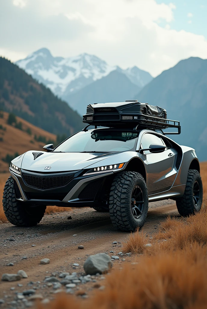 Honda nsx car fully modified for camping and off-roading