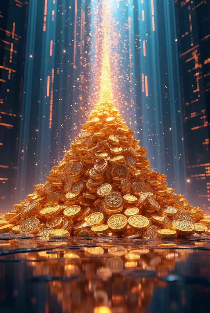 3. **The Biggest Crypto Airdrop:**
Create image - Add an image here that highlights the distribution of crypto tokens, focusing on a large pile of tokens or a representation of blockchain mechanics. You could place it next to or below the text discussing the airdrop details.