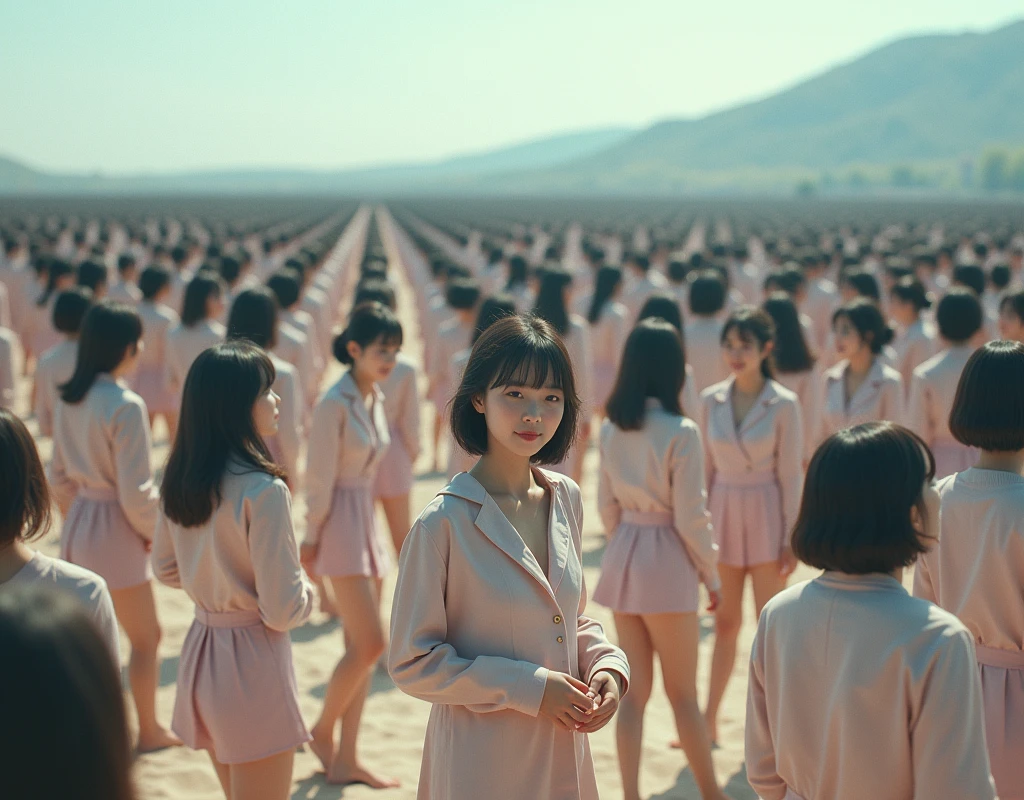 (((((Japanese Clone girls=Myself)))))), (((Best Super High quality Myself Clone girls Raw Photography Art))), (16K, Highest quality, Ultra-high resolution, RAW Photos), (((It's so unrealistic., With unparalleled depiction, With an unfathomable sight, An unprecedented and shocking worldview, Clone girls in a world of mass reproduction, Ultra-realistic))), (((Japanese, woman, 20yo, Yoshioka-riho))), (Small face, ((Thick black hair, Semi-long hair))), ((V-neck short-sleeve dress)), (((((Very beautiful detailed girls, Accurate body structure, Very detailed完璧な, Super busty body with very large breasts, Clearly emphasizes cleavage))))), (((Dark Eyes, Mature face, Cute Smile, A gentle gaze))), (((Very happy laughter is beautiful))), ((((((((Very detailed分身増殖描写, ((1girl→Myself cloning→1,000,000,000,000,000,000,000,000Myself Clone girls)))))))))), ((((((((Very detailed, The precise depiction of the proliferation of Myself Clone girls, ((With the perfectly identical bodies of Myself clone girls, With the exact same face as the Myself clone girls, With the exact same hairstyle as the Myself clone girls, In the exact same clothes as the girls who are my clones, Perfectly the same height as the Myself clone girls, Super big breasts, just like the Myself clone girls)))))))))), (((Myself clone girls only))), (((Very detailed, Myself clone girls multiplication, 1,000,000,000,000,000,000,000,000Myself Clone girls→100,000,000,000,000,000,000,000,000,000,000,000,000,000,000^1,000,000,000,000,000,000Myself Clone girls))), (((Very detailed描写で, (An embrace between self, Back to Back, Myself clone girls assemble, Fun conversations with fellow Myself clone girls, A fun conversation between Myself clone girls, Myself clone girls kissing each other everywhere, A passionate love affair between Myself clone girls, Myself clone girls holding hands)))), (((looking at the camera))), (((Unbelievably crowded, Transcendent Myself clone girls intimately, Countless Myself clone girls surround you in 360 degrees))), (Bright, soft sunlight), (((Very wide field of view, Very detailed, Detailed ultra-perspective depiction with clear depth))), (((((Landscape with a curved slope))))), (((Very photographic and detailed depiction, Myself clone girls will multiply infinitely and fill the horizon with no gaps and super close female bodies., A scene of endless Myself clone girls and a fun atmosphere))), (Focus on the average value of the image)