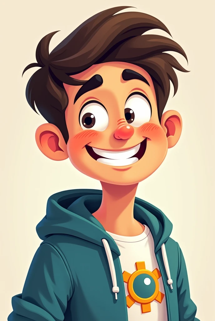 Cartoon face of a programmer boy funny for profile pic eye catchy