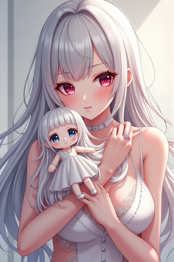 ((nsfw)),long white hair, masterpiece, (best quality), highly detailed, ultra-detailed, illustration, multiple girls, group shot, ,
A medieval aristocratic mansion. A party at midnight. A large-breasted noblewoman, nudee, holds her still young daughter by the shoulders as she introduces her. Sexy dress. Her small breasts, young vagina and buttocks are attractive. <lora:pussy closeA2_modified:0.4>,
Detailed drawing. (Vivid:0.8) colors. High image quality. detailed background, perfect anatomy, <lora:add_detail:0.6>, (shiny:1.3) skin, nose blush, shyly smile :d