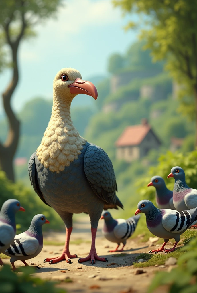 dodo bird and some pigeons