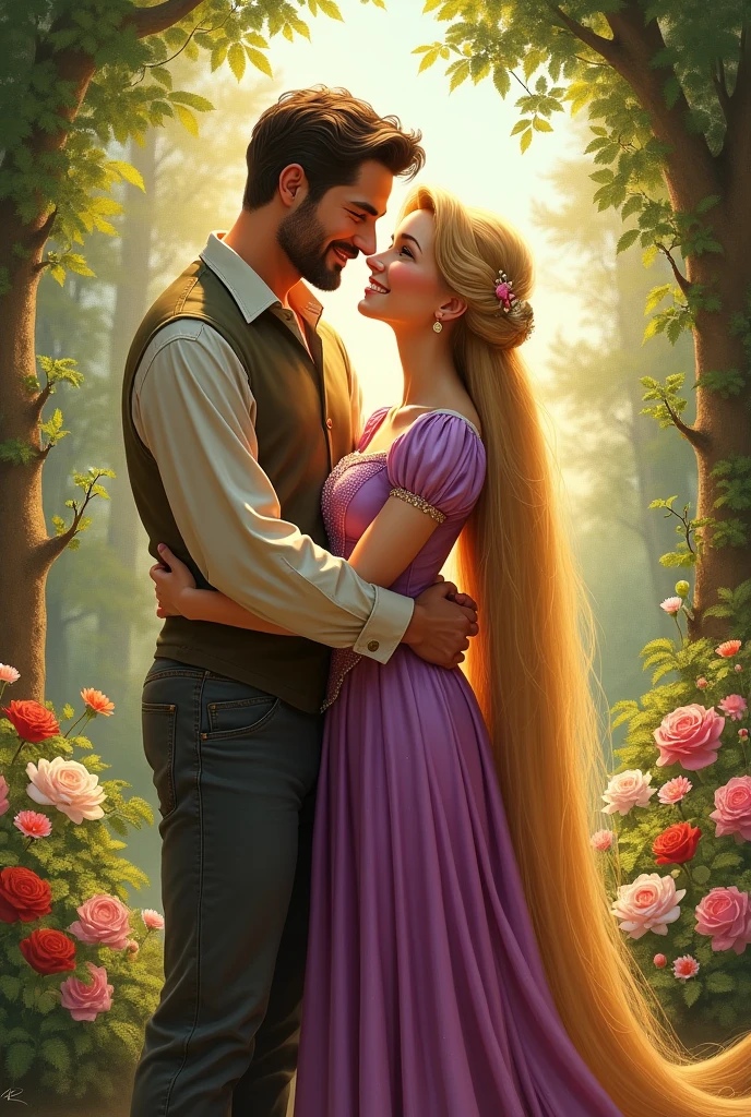 Rapunzel with her father and mother 