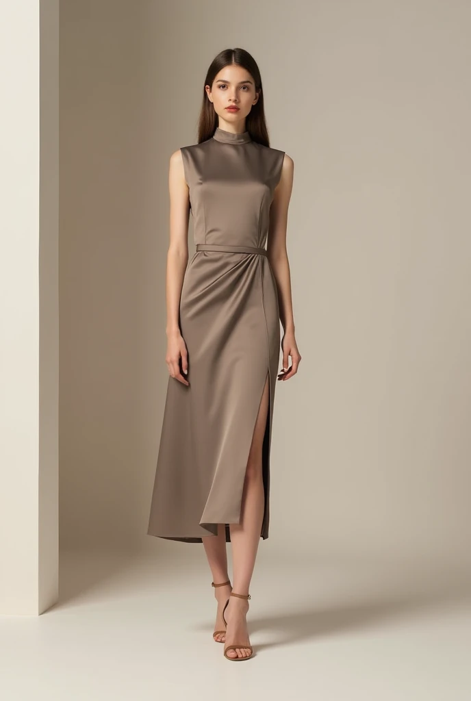Design 4 different nice luxury dress for women, minimalist style