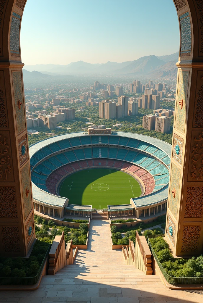Football stadium with Iranian architecture