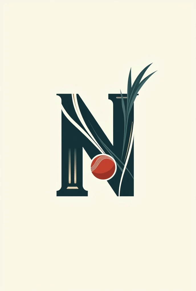 vector logo of Letter N which is made from cricket