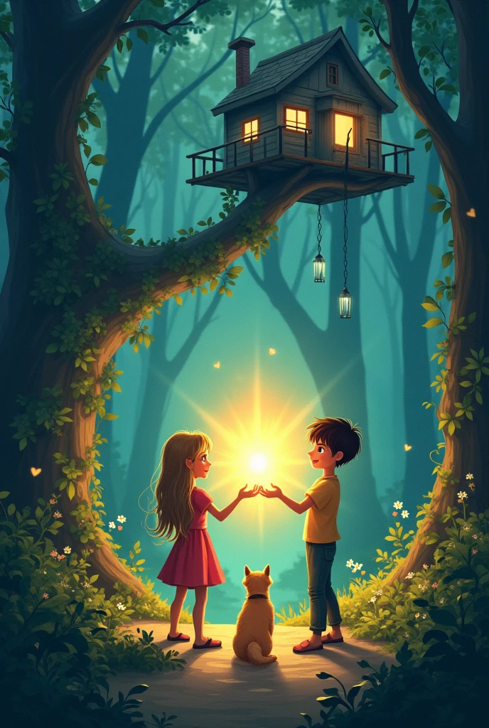 Lila a 8 girl , Max a boy and Ollie a golden hair dog Lila and Max realized that the orb was the key to returning home. As they held it together, the forest began to blur, and they found themselves back in the treehouse.