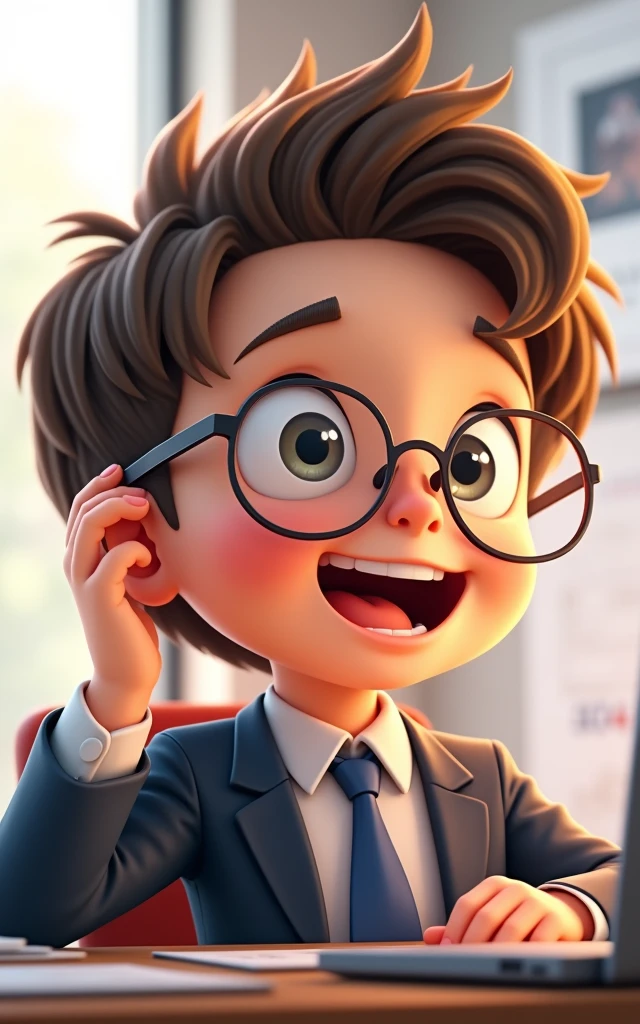 Happy Lawyer's Day boy with glasses
Listening to bits of music and giving reactions