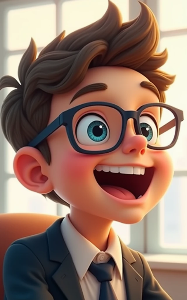 Happy Lawyer's Day boy with glasses
Listening to bits of music and giving reactions