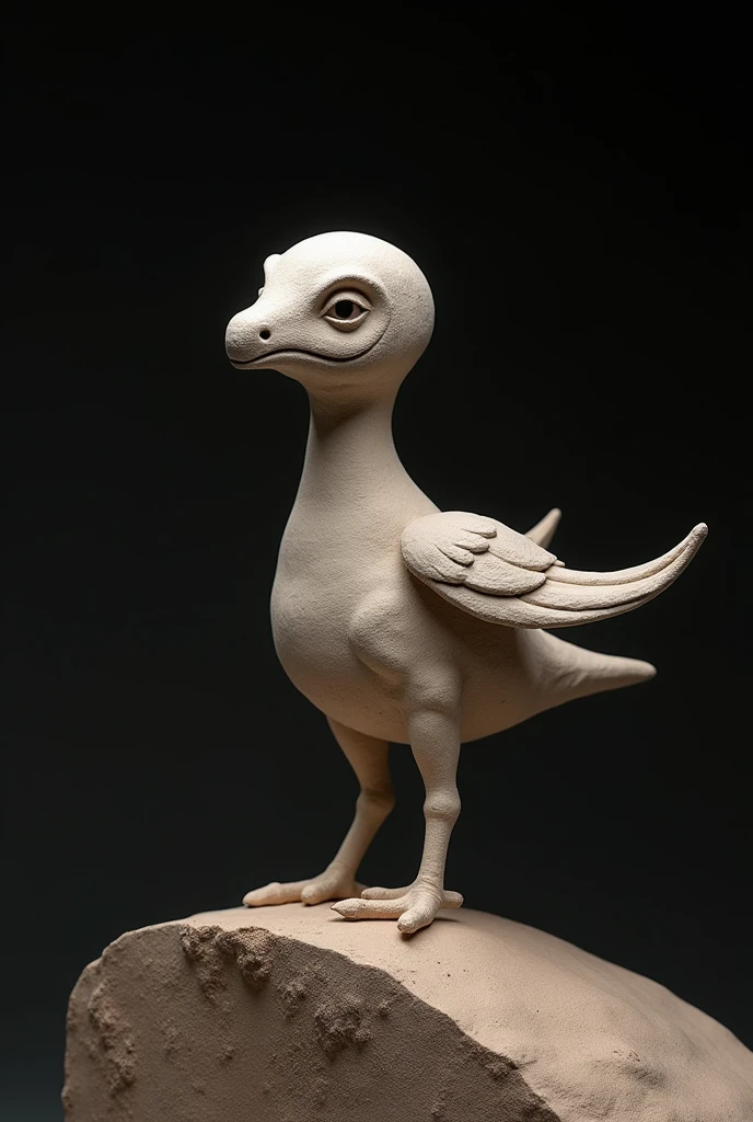 (Highest quality:1.2),ultra-light clay, (((bird:1.5, 不死birdのクレイアート, 不死bird, 美しい不死birdのクレイアート))), Gentle expression, Very delicate clay art, Artistic, clay, Pottery, Thin fabric, Confused, dirty, mineral pigments, 3D clay sculpture art, clay sculpture, Rough surface, (slope,slope background,Jet black background,Eat food,alone,Are standing), Highest quality、Very detailed、High quality details、８ｋ